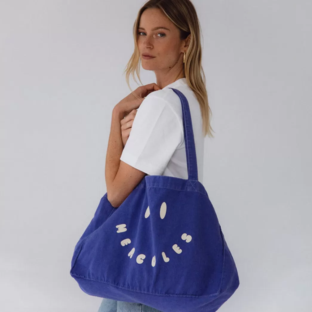 Mujer Mercules Canvas Tote Smiley Azul