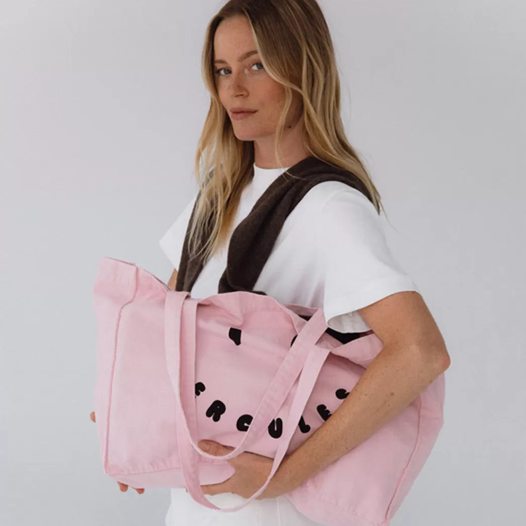 Mujer Mercules Canvas Tote Smiley Rosa