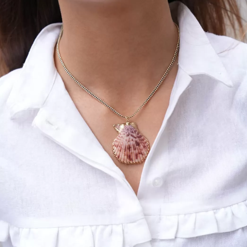 Mujer Mercules Collar Concha Rosada