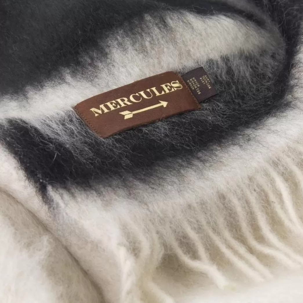 Mujer Mercules Manta De Mohair Blanco Y Negro