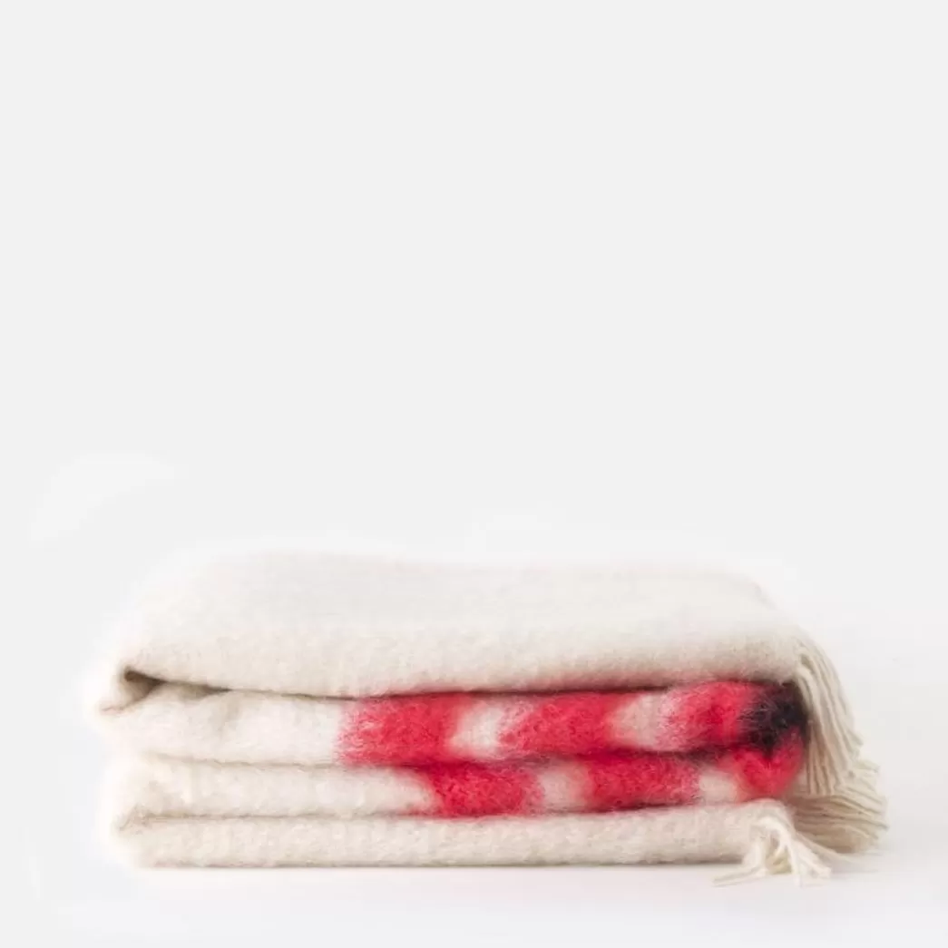Mujer Mercules Manta De Mohair Coral Y Blanco