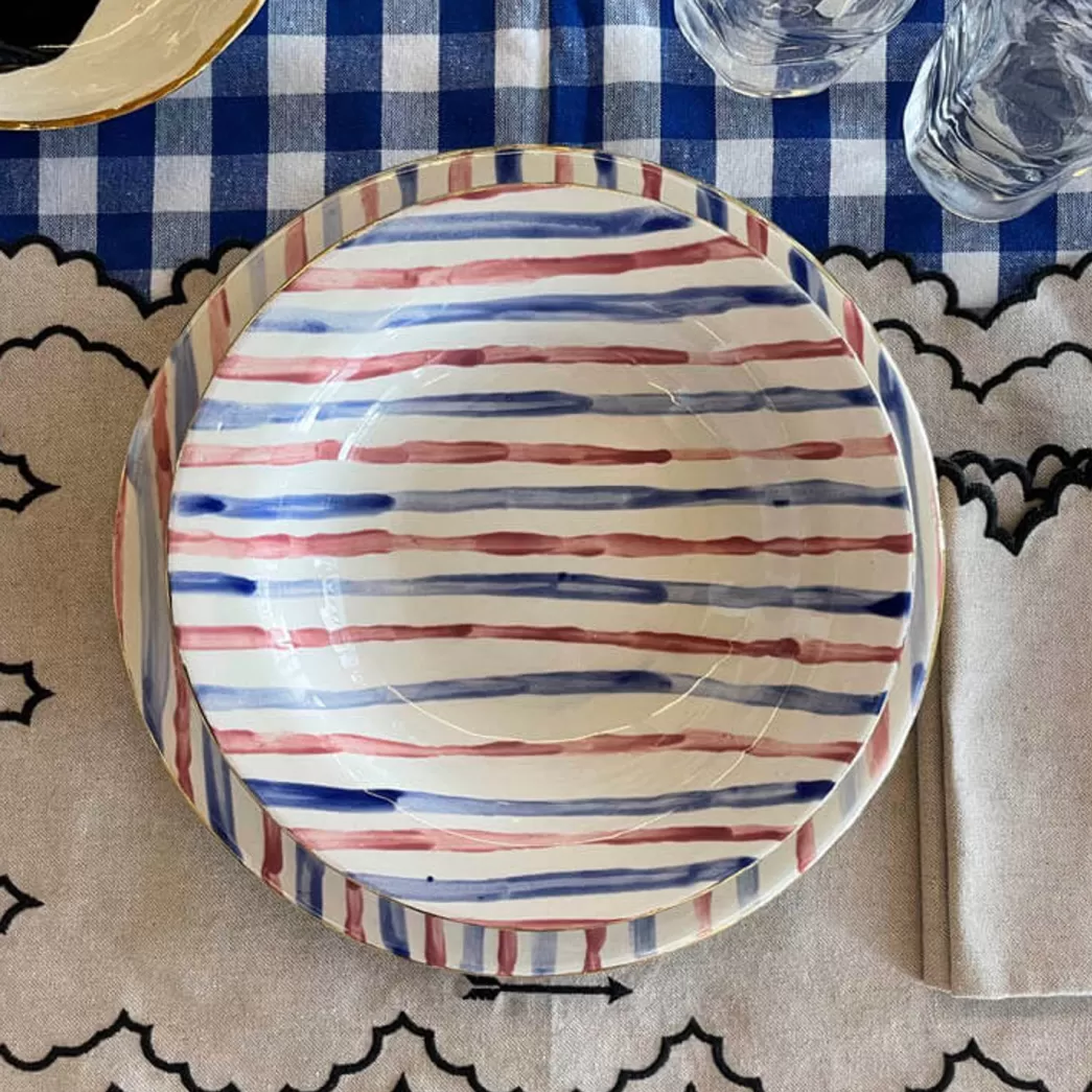 Mujer Mercules Set Vajilla De Rayas